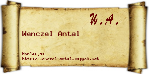 Wenczel Antal névjegykártya